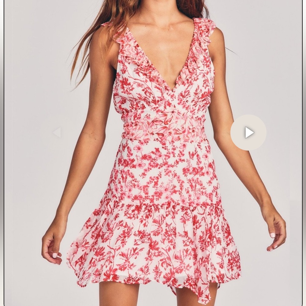 NEW WITH TAGS LOVESHACKFANCY
SENECA SILK MINI DRESS IN CAMPFIRE BREEZE
